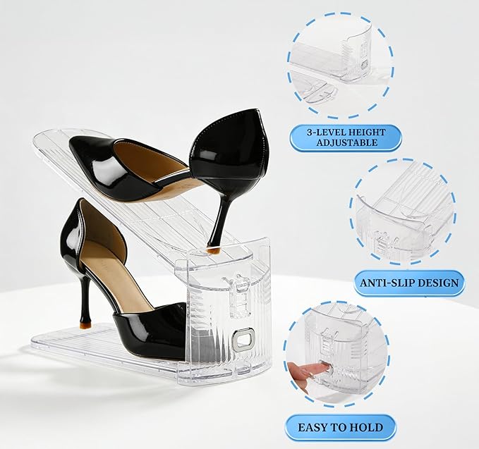 Shoe Slot Organizer,12 Pack Shoe Stacking Organizer for Sneakers Heels and Flat