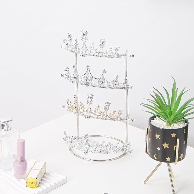 Crown Display Stand, Tiara Display, Headband Display Stand, Hair Accessories Organizer, Crown Storage Organizer Jewelry Holder for Women Girls