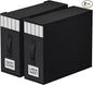 StorageTastic 2 Pack Bed Sheet Closet Organizers and Storage,Sturdy Foldable Storage Containers with Window and Label,Storage and Organization for Bedding Sheets,Duvet Covers,Blankets (Black)
