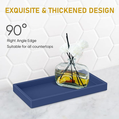 Silicone Vanity Tray - Thickened, Shatterproof, Rectangle - 7.8 * 3.9 in - For Counter, Soap Dispenser