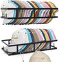 Metal Hat Rack for Wall, Holds 60+ Baseball Caps, 2-Pack Sturdy Wall Mounted Display Hat Organizer for Closet Hat Storage Holder, Black