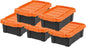 IRIS USA 3 Gallon Lockable Storage Bins with Lids, 5 Pack - Made in USA, Heavy Duty, Stackable Containers, Garage Organizing Bins Moving Tubs, Rugged Sturdy Equipment Utility Box - Black/Orange