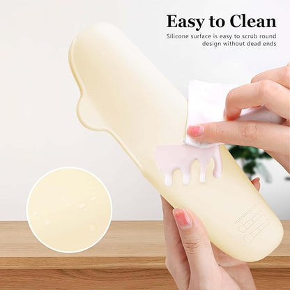 Bpluma Silicone Makeup Brush Holder, Half open Snap Design, Washable Case For Travel Business