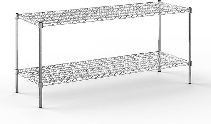 21" Deep x 60" Wide x 27" Height Wire Shelving Kit | 2-Tier | NSF Commercial Storage Rack Unit