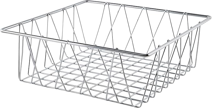 G.E.T. Square Heavy-Duty Iron Wire Utility Storage Basket for Pantry, Storage and More, 12" x 12" x 4"