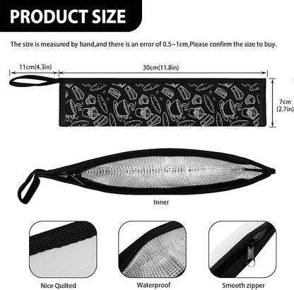 Dessert Print Reusable Travel Tableware Carrying Bag Storage Case Cutlery Flatware Organziers for Straw Spoon Fork Chopsticks Portable Utensil Holder