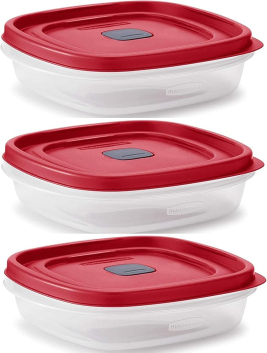 Rubber maid Food Storage Containers Three Cup Food Storage Containers 7 Peice Set, Easy Find Lids, 3 Containers, 3 Lids Chalk Pen And Chalk Labels