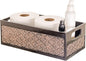 Creative Scents Dublin Brown Toilet Paper Storage Holder Basket for Decor - Decorative Bathroom Organizer and Storage for Countertop - Toilet Tank Topper Box - Modern Brown Bathroom Counter Decor