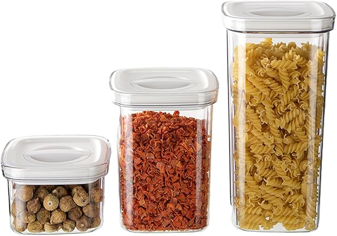 Cereal Storage Box,Large Capacity Airtight Food Storage Containers,Plastic Cereal Storage Containers for Kitchen Organizer White2000ml