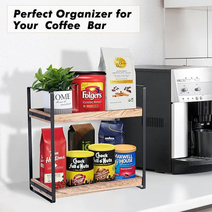 Giftacity Bathroom Counter Organizer and Storage - Kitchen Countertop Organizer for Bathroom Sink and Coffee Bar, 2-Tier Vanity Counter Tray Shelf for Restroom Decor