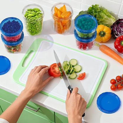 BiuLeon 12 Pack-24oz Freezer Storage Containers, Plastic Food Storage Containers with Twist Top Lids, BPA Free and Reusable Soup Containers with Lids, Leakproof/Microwave/Dishwasher Safe