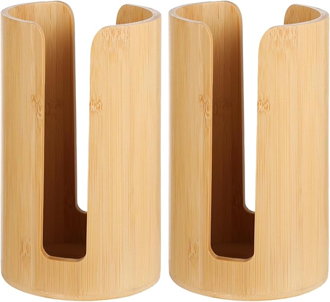 OMISTAR 2 PCS Wooden Mason Jar Lid Organizers, 3.7 in Inner Dia, Canning Jar Vertical Storage Holder for Metal Plastic Wood Lids, Easy Access U Slots
