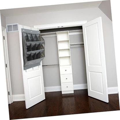 Multi Layer Hanging Storage Pouch for Door Back Oxford Cloth Multi Function Organizer with Compartments Large Capacity Closet Bag for Shoes Accessories Items Tear Resistant Gray