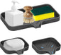 Kitchen Sink Tray,3 Pcs Silicone Sponge Holder for Kitchen Sink Organizer, Kitchen Soap Tray Self Draining Soap Dish for Bathroom