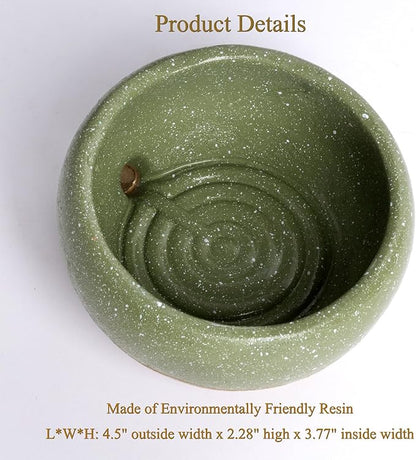 Self Draining Soap Dish and Soap Holder with Drain Spout for Sink, Shower, Bathroom, and Kitchen - Compact Resin Sponge Holder and Organizer, Keep Dry and Easy Cleaning Design, Green
