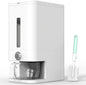 Rice Dispenser - 26.5 lbs Rice Storage Container with Measuring Cup, Rice Scoop & Sponge – Large Cereal Grain Bucket with Scale for Kitchen Pantry Organization, BPA-free, Airtight (White)