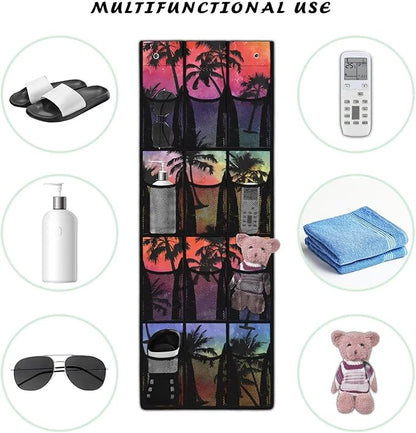 Palm Tree Over the Door Organizer Bathroom Door Storage for Toiletries Space Saving Hanging Shoe Organizer Rack for Closet College Dorm Room Garage Bedroom Classroom