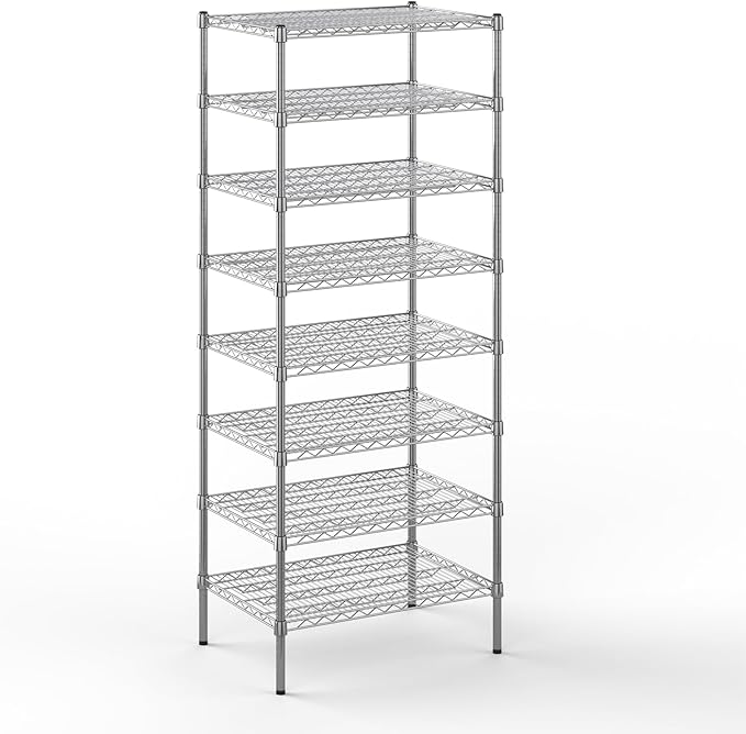21" Deep x 30" Wide x 74" Height Wire Shelving Kit | 8-Tier | NSF Commercial Storage Rack Unit