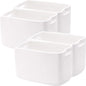 Set of 4 White Rope Basket for Shelves Woven Rectangle Storage Basket Bins for Nursery Toy Storage for Baby Girl 12.7" L x 9" W x 7.8" H