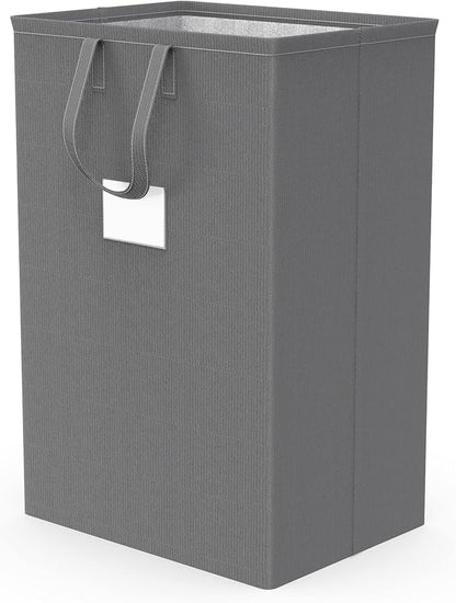 75L Large Laundry Hamper with Handles, Dirty Clothes Hamper for Bedroom Waterproof, Freestanding Tall Laundry Basket Waterproof, Hamper for Bedroom, Bathroom, Dorm, Toys Storage(Grey）