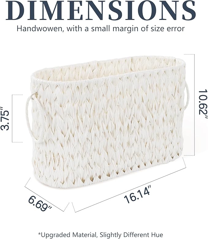 Coeusy Toilet Paper Basket,Boho Decorative Toilet Paper Storage,Large Wicker Basket for Bathroom Storage,Free Standing