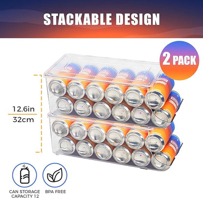 SCAVATA 2 Pack Skinny Can Organizer & 2 Pack Tall Cans of 16oz & 17oz Organizer