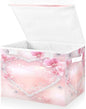 senya Valentines Baskets Collapsible Storage Bins with Lids, Love Butterfly Storage Boxes Clothes Baskets for Organizing