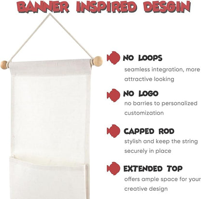 RUNROLE 8 Inch Narrow Fish Extender to Right Fit the Cabin Door - 1, 2, 3, 4, 5 Pocket, Blank White for Easy Customization, 2026 &2027 FE for Gift Exchanges and Pixie Dust