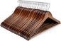 HOUSE DAY Bulk Wooden Hangers 150 Pack, Heavy Duty Wood Coat Hangers for Closet, Smooth Finish Woode Suit Hanger with Non Slip Pants Bar, Sturdy Wood Clothes Hanger for Shirts, Walnut