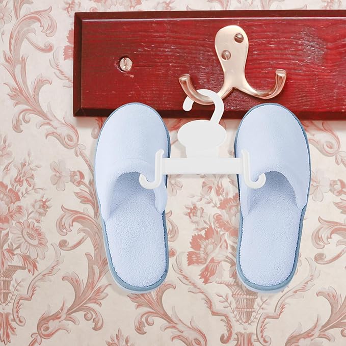 BESPORTBLE 20pcs Hanging Shoe Organizer Hooks Plastic Slipper Hanger for Sandals and Thong Sandals Space-saving Retail Display Holder for Small Shoe Storage and Closet Organization