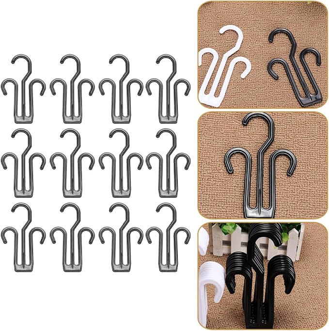 Healeved 12pcs Multi-functional Plastic Shoe Holder Hooks Sturdy Slippers Drying Organizer for Bike and Home Hanging Shoe Rack Storage
