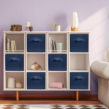 ShellKingdom Storage Bins, Foldable Fabric Storage Cubes And Cloth Organizer Drawer For Closet And Toys, 13 X 13 X 13 INCH, 2 Pack (Dark Blue)
