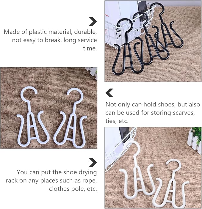 Happyyami 12pcs Thickened Plastic Shoe Display Hooks Sturdy Shoes Organizer for Install Hanging Hooks