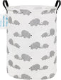 Storage Bin, Canvas Fabric Collapsible Organizer Basket for Laundry Hamper,Toy Bins,Gift Baskets, Bedroom, Clothes,Baby Nursery (Full Love Elephant)