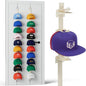 Hat Rack for Door, Adjustable Hat Organizer for Baseball Caps with 2 Straps & 20 Clips Holds 40 Caps, No-Drill Over-the-Door Hat Rack, Hat Storage for Bedroom Closet, Entryway, Home,Beige