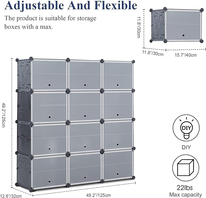 Portable Shoe Rack Organizer, 3x8 Tier Storage Shoe Cabinet for 48 Pair, Shoe Organizer for Heels, Boots, Slippers