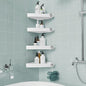 Sotfamily Plastic Shower Caddy Corner (for 90° Only), 4 Pack Adhesive Corner Shower Shelves for Bathroom Organizers and Storage, White