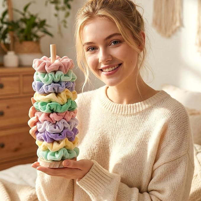 Scrunchie Holder Hair Tie Holder Organizer Stand Scrunchie Organizer Hair Accessories Organizers Storage Display Modern Jewelry Scrunchy Display Hairs Elastics Storage for Women Girl Bedroom Decor