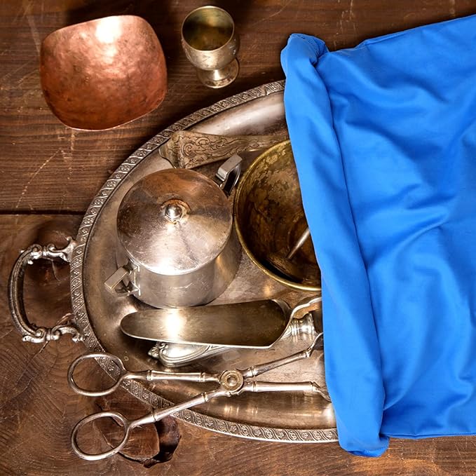 Oudain Silver Storage Bag 24 x 30 Inch Zippered Anti Tarnish Fabric Bag Protector Pouch for Jewelry Silverware Flatware Home Kitchen