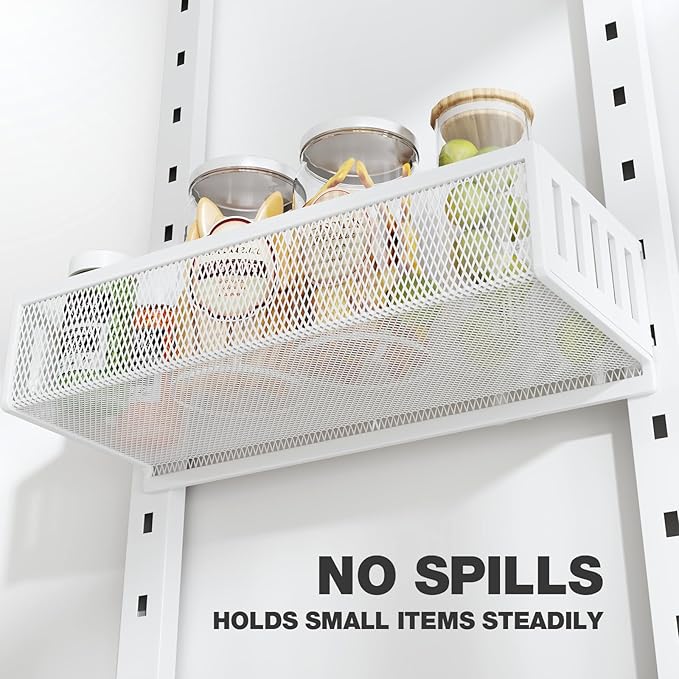 Pantry Door Organizers and Storage, 6-Tier Large Metal Heavy-Duty Frame Over the Door Spice Rack, 2 in 1 Wall-Mounted or Hanging shelf for Kitchen, Bathroom, Laundry Room, Bedroom, Closet &Nursery