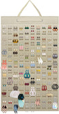 Earrings Organizer, Hanging Earring Holder Holds Up to 300 Pairs, Stud Earring Organizer Large Capacity Storage Earring Hanger, Earring Display Holder Brooch Pin Organizer for Women Girls-Beige