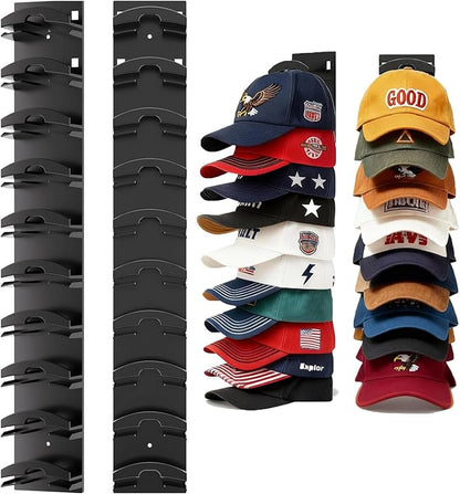 FAYYGYH Hat Organizer for Baseball Caps, Super Strong Hat Rack for Baseball Caps, Hat Hanger Holder Display for Door Closet, No Drilling Minimalist Hat Organizer Display for Home Decor (Black)
