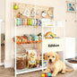 KAFAHOM Dog Toy Basket with Pegboard, Dogs Toy Bin with Storage Organizer, All-in-One Dog Stuff Box & Essential Holder, Perfect Basket for Dog Toys in Living Room, Great Gifts for Pet Lovers, White