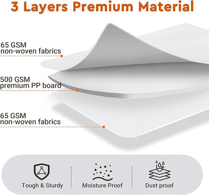 StorageTastic 2 Pack Bed Sheet Closet Organizers and Storage,Sturdy Foldable Storage Containers with Window and Label,Storage and Organization for Bedding Sheets,Duvet Covers,Blankets (White)
