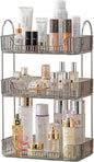 shuang qing 3 Tier Bathroom Counter Organizer Countertop Storage, Cosmetics Skincare Shelf Organizer, Makeup Organizer Perfume for Dresser Vanity Tray, Spice Rack Organizer for Kitchen - Gray