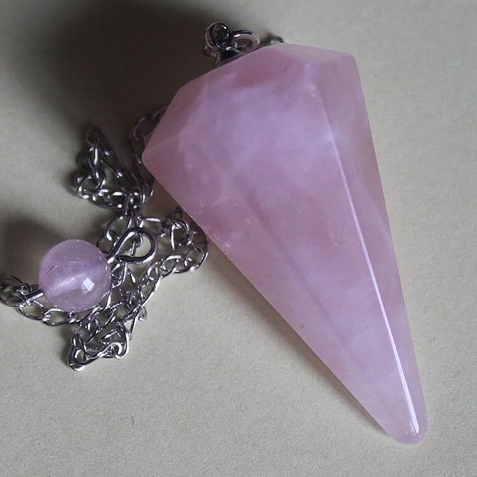 Faceted Mixed gemstone crystal pendulum point reiki chakra pendant bead Chain 6''