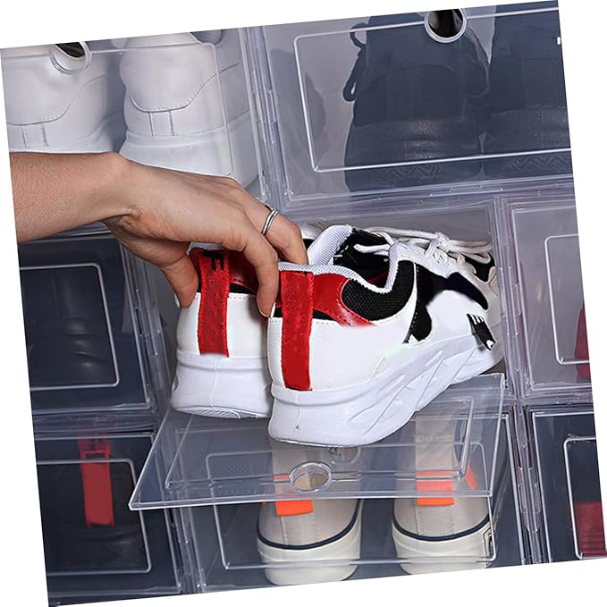 4pcs Shoe Storage Boxes Sturdy Pp Drawer Type Organizers for Home Stackable Design for Easy Access for Shoes Boots and Sneakers