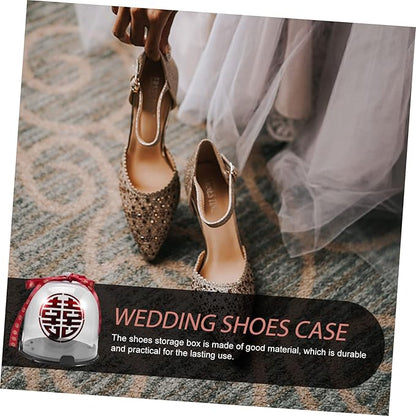 MAGICLULU 1 Set Wedding Shoes Display Box High Heel Collection Storage Case for Bride Sturdy Shoe Organizer with Easy Access