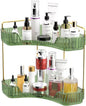 GTI 2 Tier Bathroom Counter Organizer, Multi-Function Corner Bathroom Organizer Countertop,Makeup Organizer Perfume for Dresser Vanity Tray, Spice Rack Organizer for Kitchen (Clear)