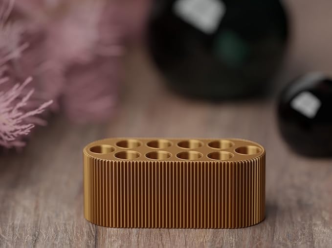 Perfume Sample Organizer for Bathroom or Vanity – Ideal Makeup and Skincare Storage, Desk and Bathroom Counter Organizer, Gift for Her (2mL Gold - Fits Mini Perfume Samples)